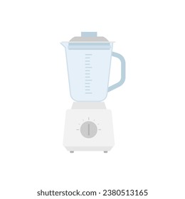 Kitchen blender for grinding food with glass bowl. Blender or mixer kitchen tool for cooking. Equipment for smoothie making. Electric machine. Isolated flat vector illustration