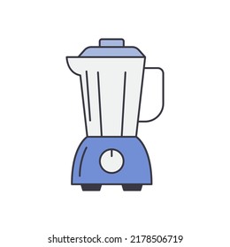 Kitchen Blender icon in color, isolated on white background 