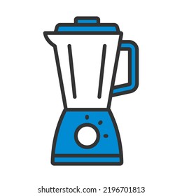 Kitchen Blender Icon. Editable Bold Outline With Color Fill Design. Vector Illustration.