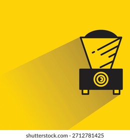 kitchen blender icon with shadow on yellow background