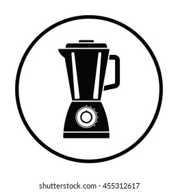 Kitchen blender icon. Thin circle design. Vector illustration.