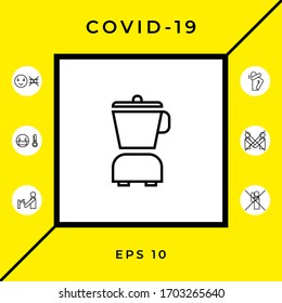 Icono lineal del mezclador de cocina. Elementos gráficos para el diseño