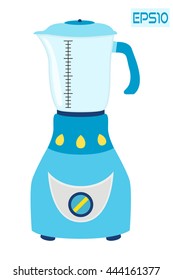 Kitchen blender, mixer, machine to make drinks, cocktails, smoothie, healthy food mix.  Home appliance flat vector illustration.