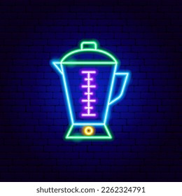 Kitchen Blender Neon Sign. Vector Illustration of Household Appliances Promotion.