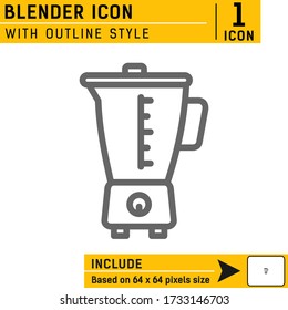 Kitchen blender tool premium vector icon with line style isolated on white background from kitchen set collection. Vector illustration concept design template for web design, mobile app and project