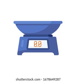 Kitchen blue scales isolated on white background