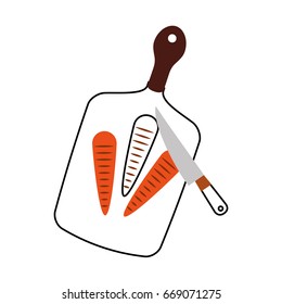 kitchen board with carrots