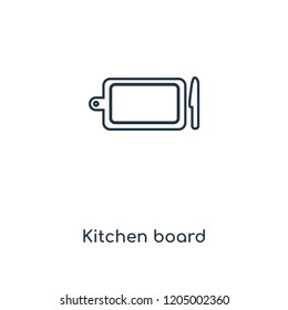Kitchen board concept line icon. Linear Kitchen board concept outline symbol design. This simple element illustration can be used for web and mobile UI/UX.