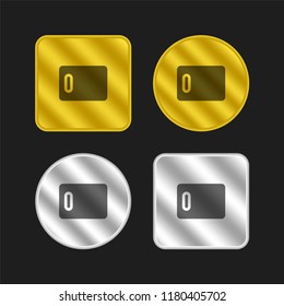 Kitchen board gold and silver metallic coin logo icon design