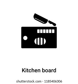 Kitchen board icon vector isolated on white background, logo concept of Kitchen board sign on transparent background, filled black symbol