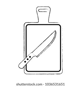 kitchen board with knife