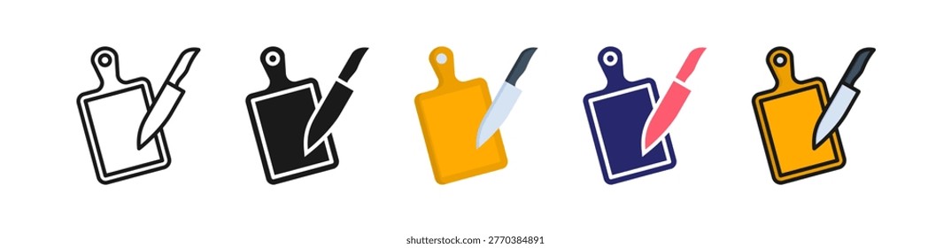 Kitchen Board Multiple Style Icon Set Collection..