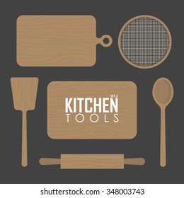 kitchen boards and  wood tool vector illustration