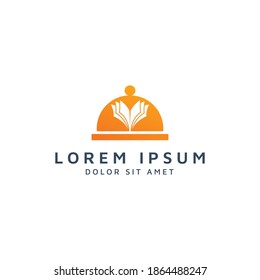 kitchen and book negative space logo design