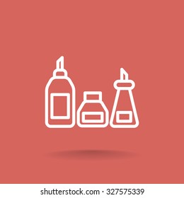kitchen bottle set icon  