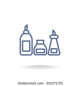 kitchen bottle set icon  