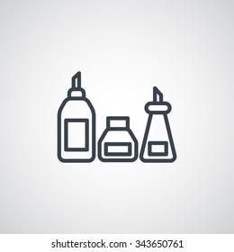kitchen bottle set icon  