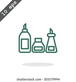 kitchen bottle set icon  