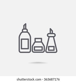 kitchen bottle set icon  