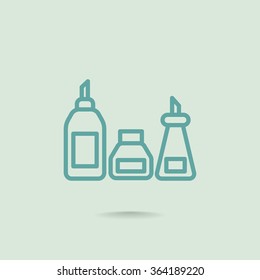 kitchen bottle set icon  