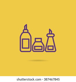 kitchen bottle set icon  