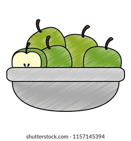 kitchen bowl with apples