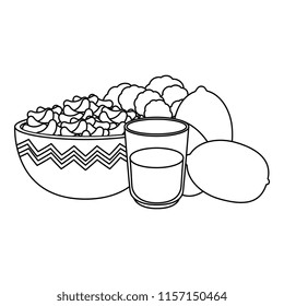 kitchen bowl with beans and lemons