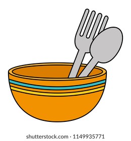 kitchen bowl with cutleries