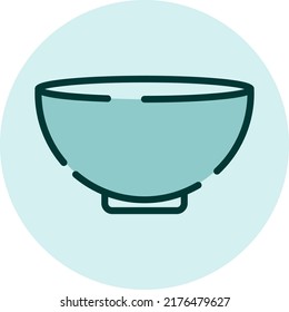 Cuenco de cocina, ilustración, vector sobre un fondo blanco.