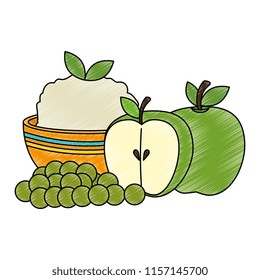 kitchen bowl with mashed potatoes with apples