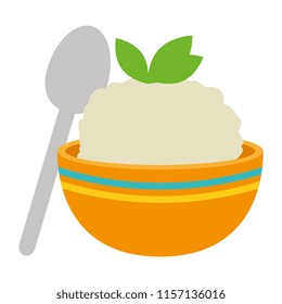 kitchen bowl with mashed potatoes and spoon