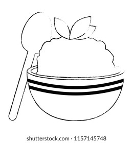 kitchen bowl with mashed potatoes and spoon