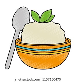 kitchen bowl with mashed potatoes and spoon