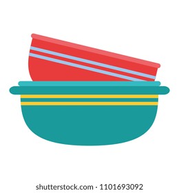 kitchen bowls pile empty icon