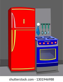 
kitchen in bright colors