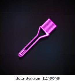 kitchen brush icon. Element of Bakery shop icons for mobile concept and web apps. Neon kitchen brush icon can be used for web and mobile apps on dark gradient background