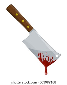 kitchen butcher chopper  with blood vector symbol icon design. Beautiful illustration isolated on white background