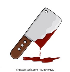 kitchen butcher chopper  with blood vector symbol icon design. Beautiful illustration isolated on white background