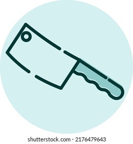 Cuchillo de carnicero de cocina, ilustración, vector sobre un fondo blanco.