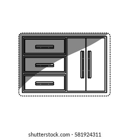Kitchen cabinet design icon vector illustration graphic design