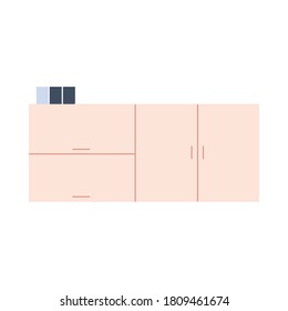 Küchenschrank mit Türen und Schubladen Vektorgrafik-Design