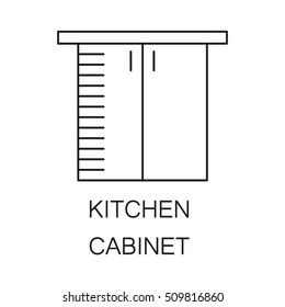 Kitchen cabinet icon. High quality outline element on the topic of Kitchen cabinet . Vector black symbol for design of website, mobile app, infographics, presentation, company's visit card, logo.