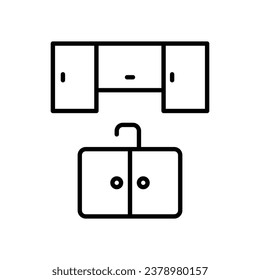 Kitchen cabinet icon isolate white background vector stock illustration