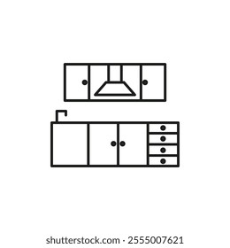 Kitchen cabinet icon Simple thin line flat symbol