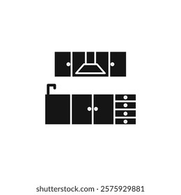 Kitchen cabinet icon Simple thin line flat symbol