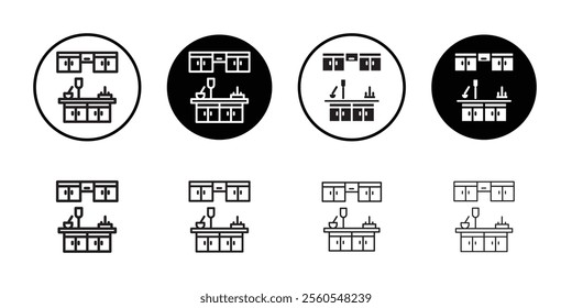 Kitchen cabinet icon Thin line flat illustration