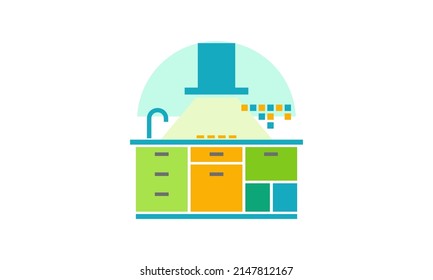 kitchen cabinet icon. vector illustration . editable logo sing symbol furniture, sink. element design