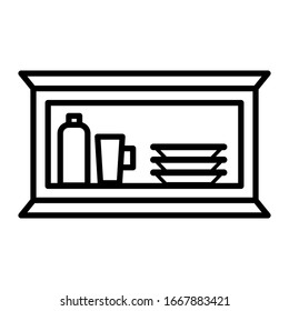 Símbolo vectorial y símbolo del armario de cocina en diseño moderno