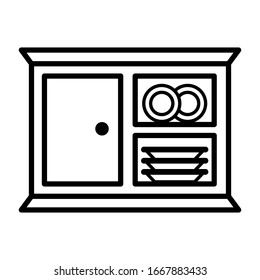 Kitchen cabinet icon vector sign and symbols on trendy design