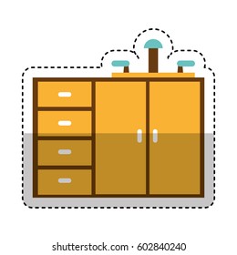Kitchen cabinet isolated icon vector illustration design